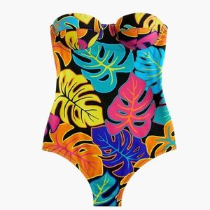 J. Crew Tropical print one piece swimsuit